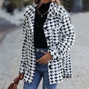 Houndstooth Button Down Jacket